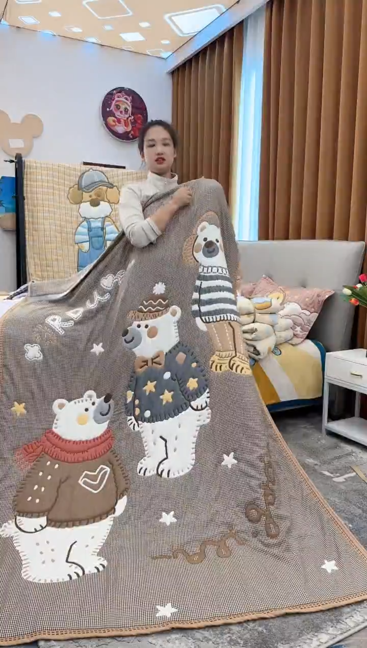 棉羽绒棉三只熊-150x200