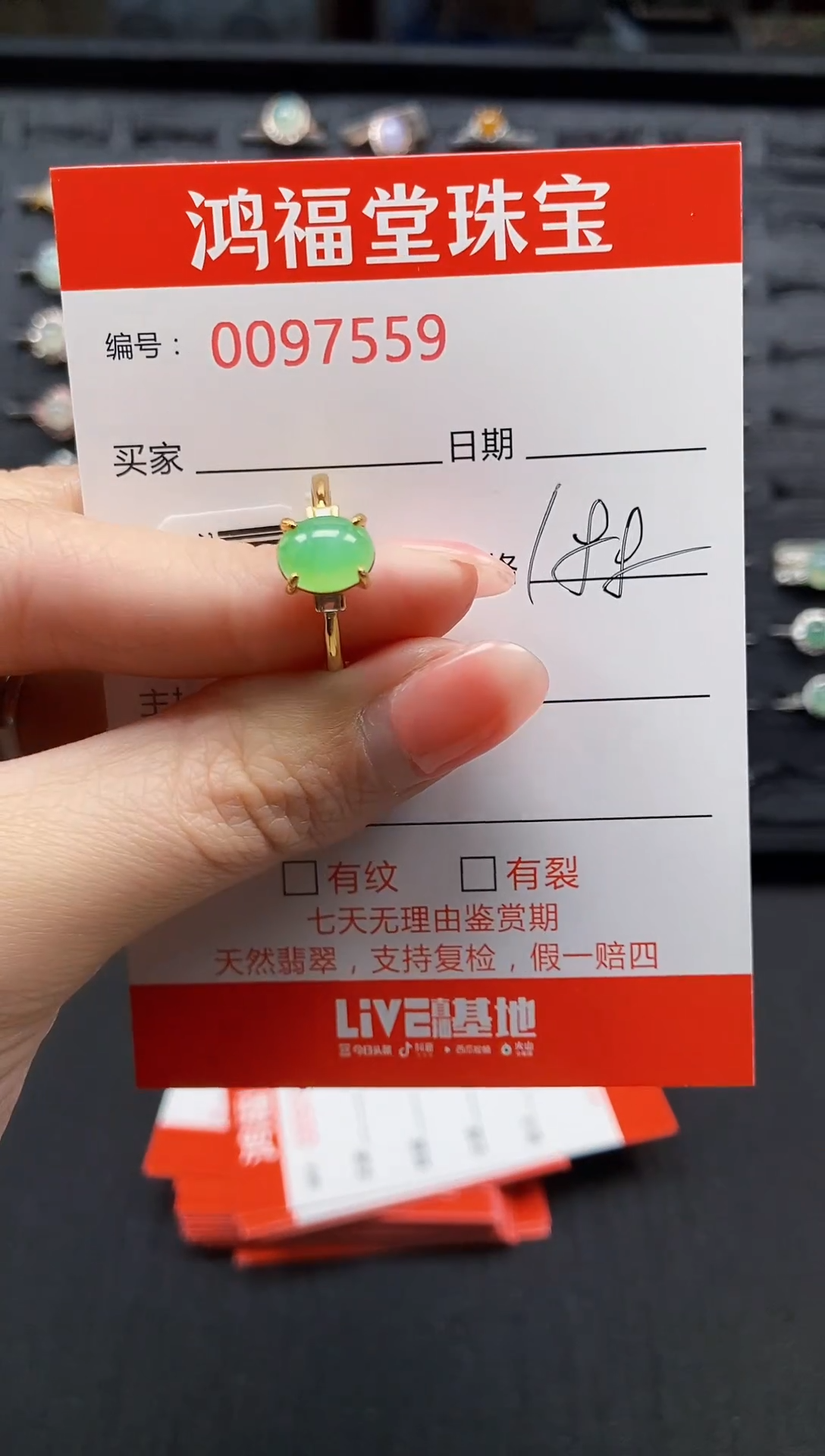 【闪购商品】翡翠戒指银S925镶嵌7559