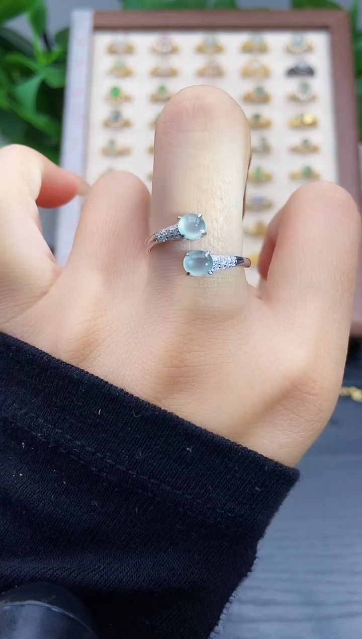 银S925镶嵌戒指翡翠12