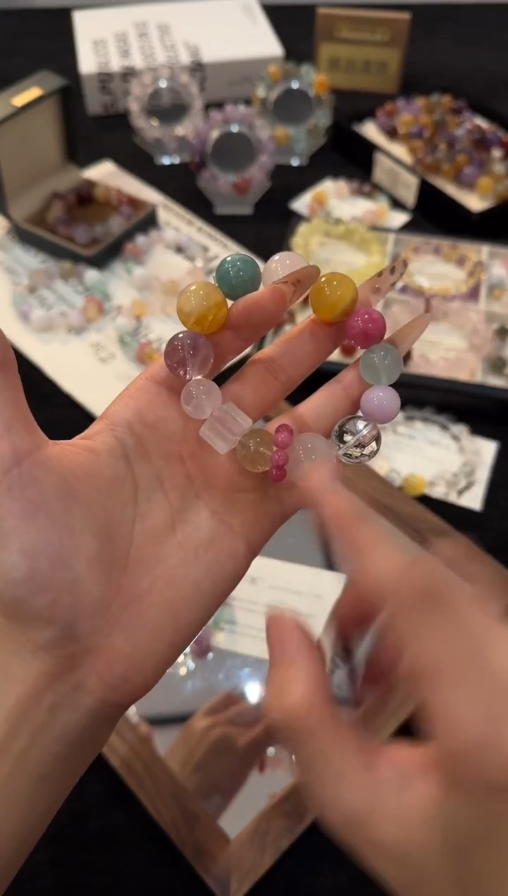 未镶嵌手链水晶彩虹糖x3169