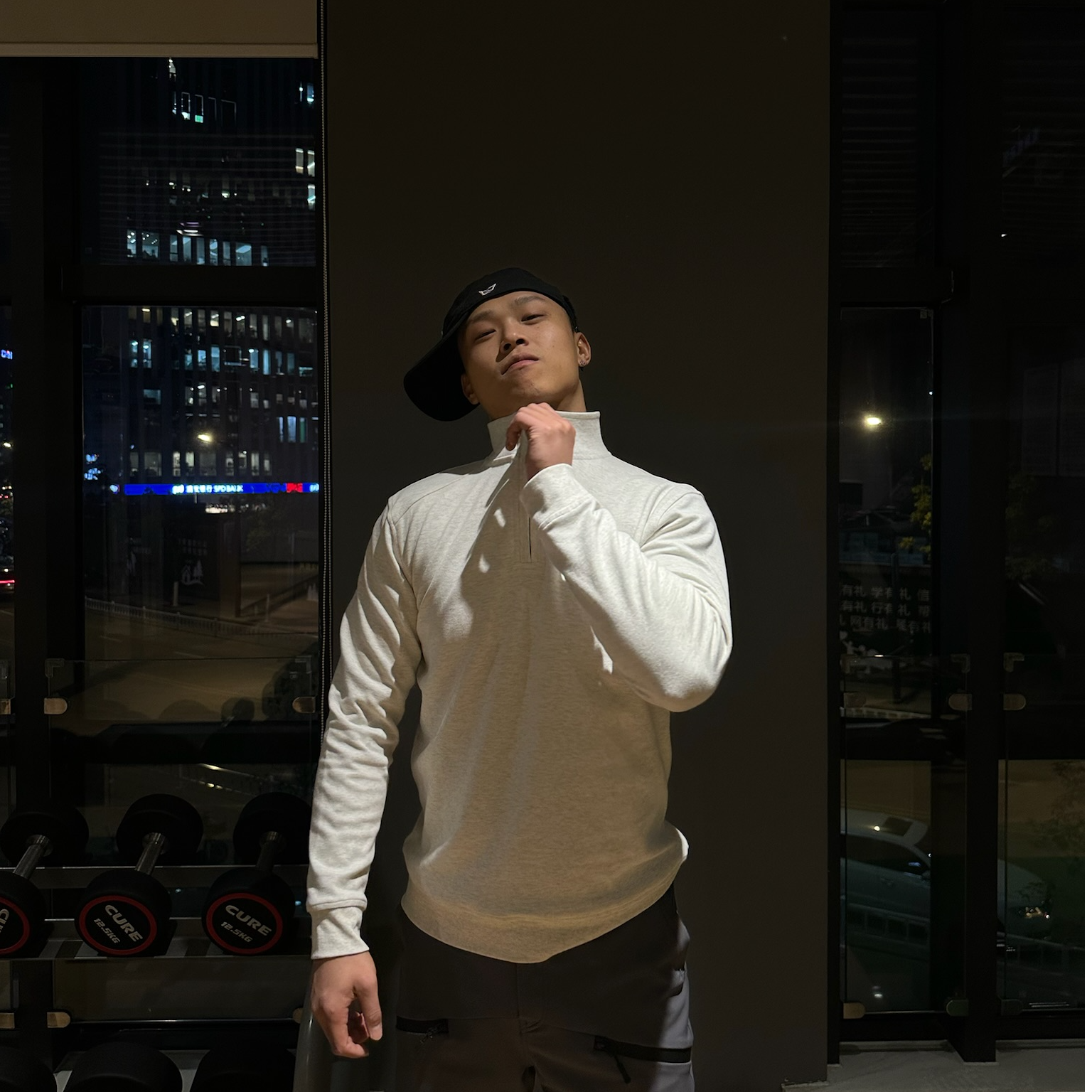 HIDLIE 25SS 男士半拉链套头衫立领纯色长袖修身