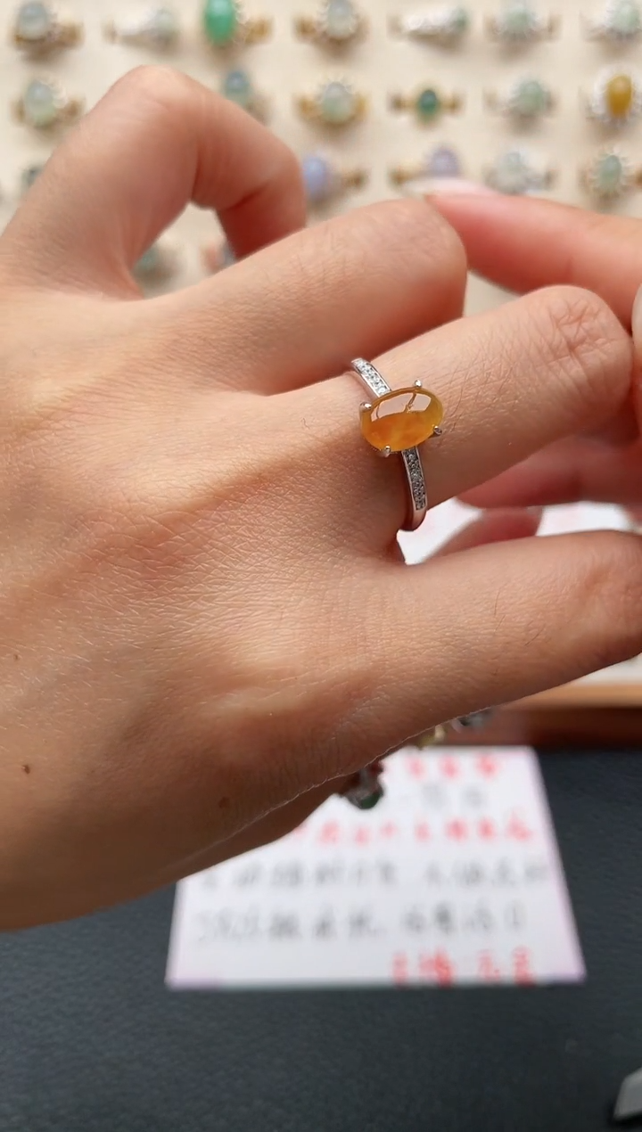 翡翠银S925镶嵌戒指11111