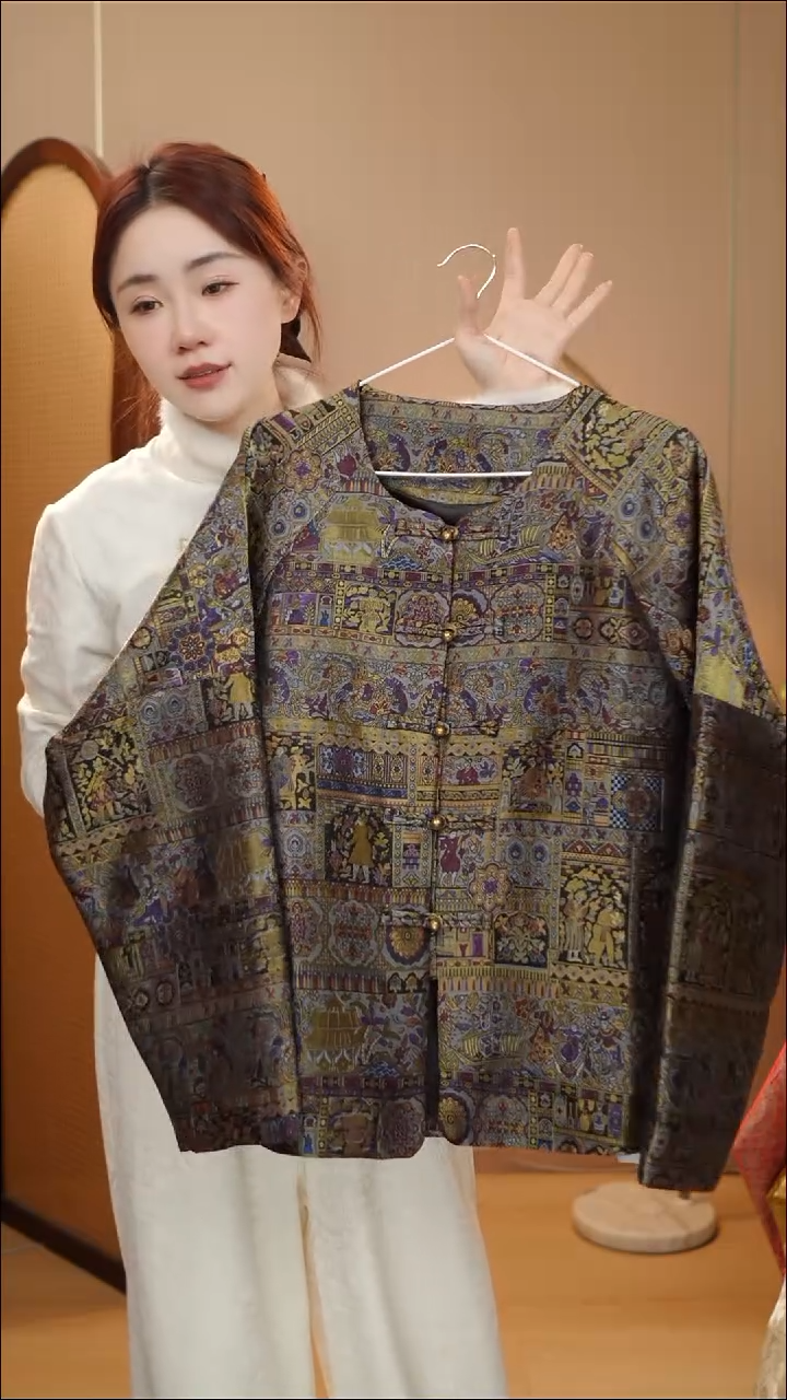 唐锦不夹棉外套     棒球服 