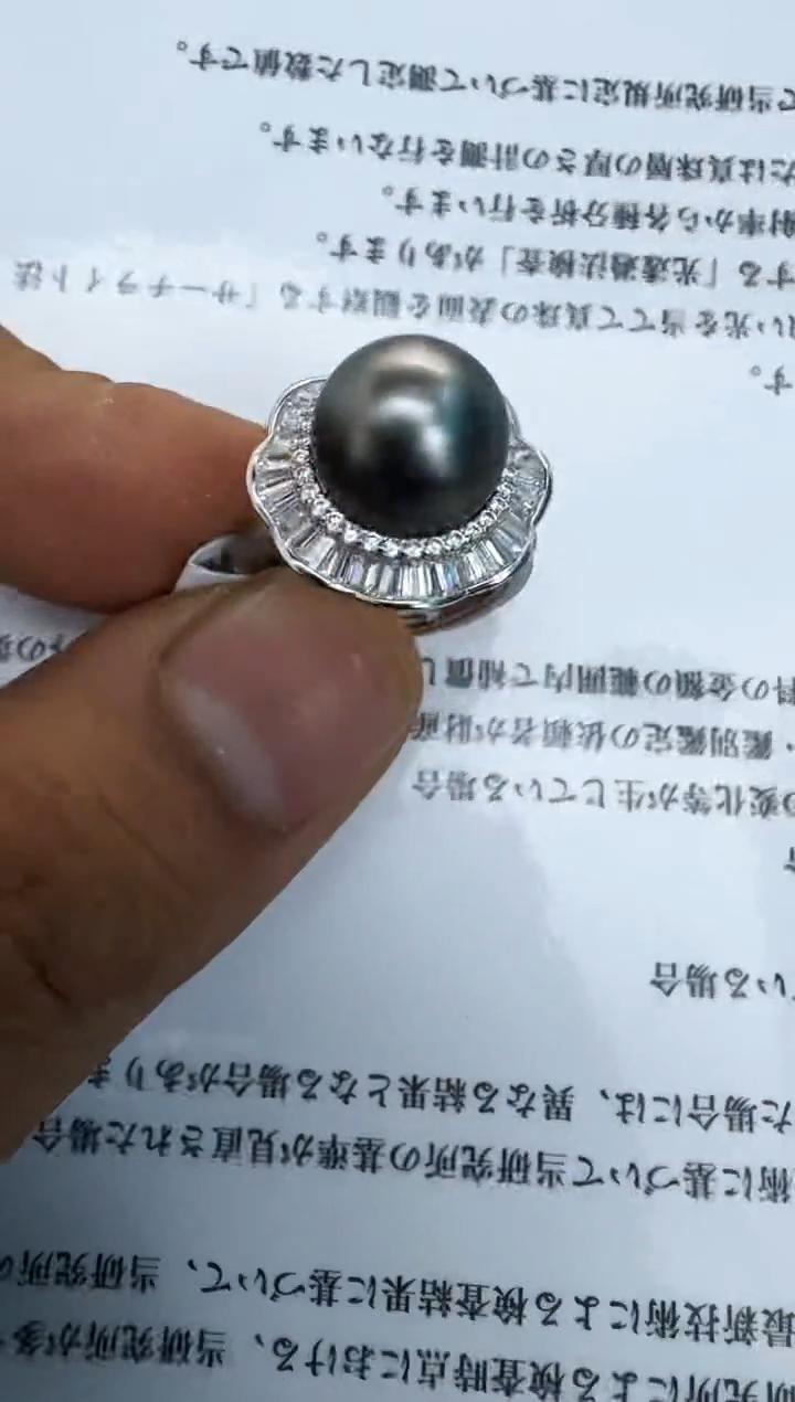 海水珍珠银S925镶嵌戒指戒指