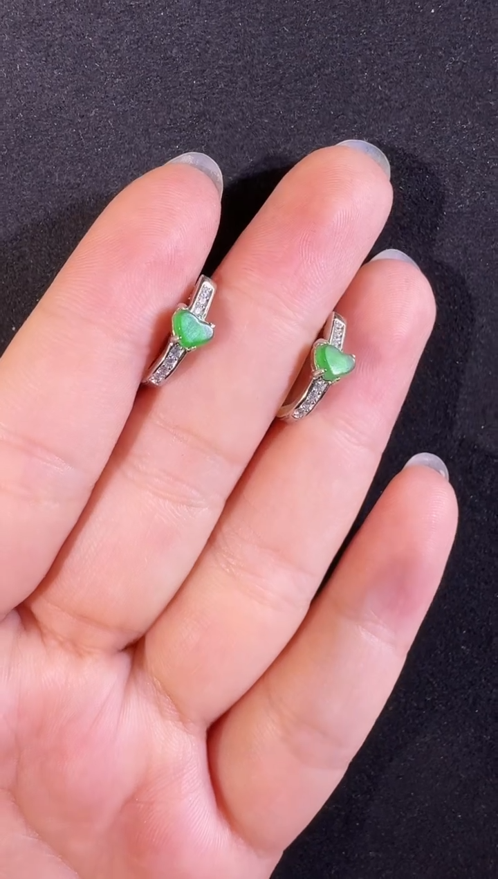 【闪购商品】翡翠耳饰银S925镶嵌耳包