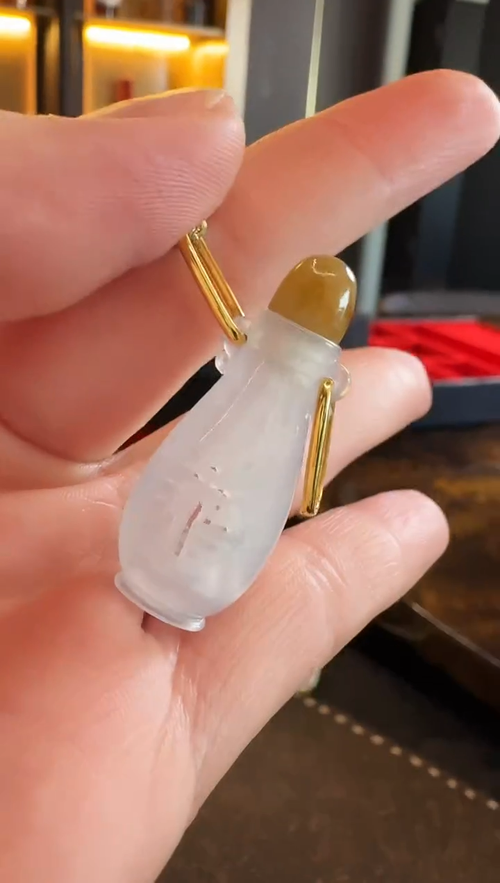 吊坠(不含链)18K金镶嵌翡翠吊坠