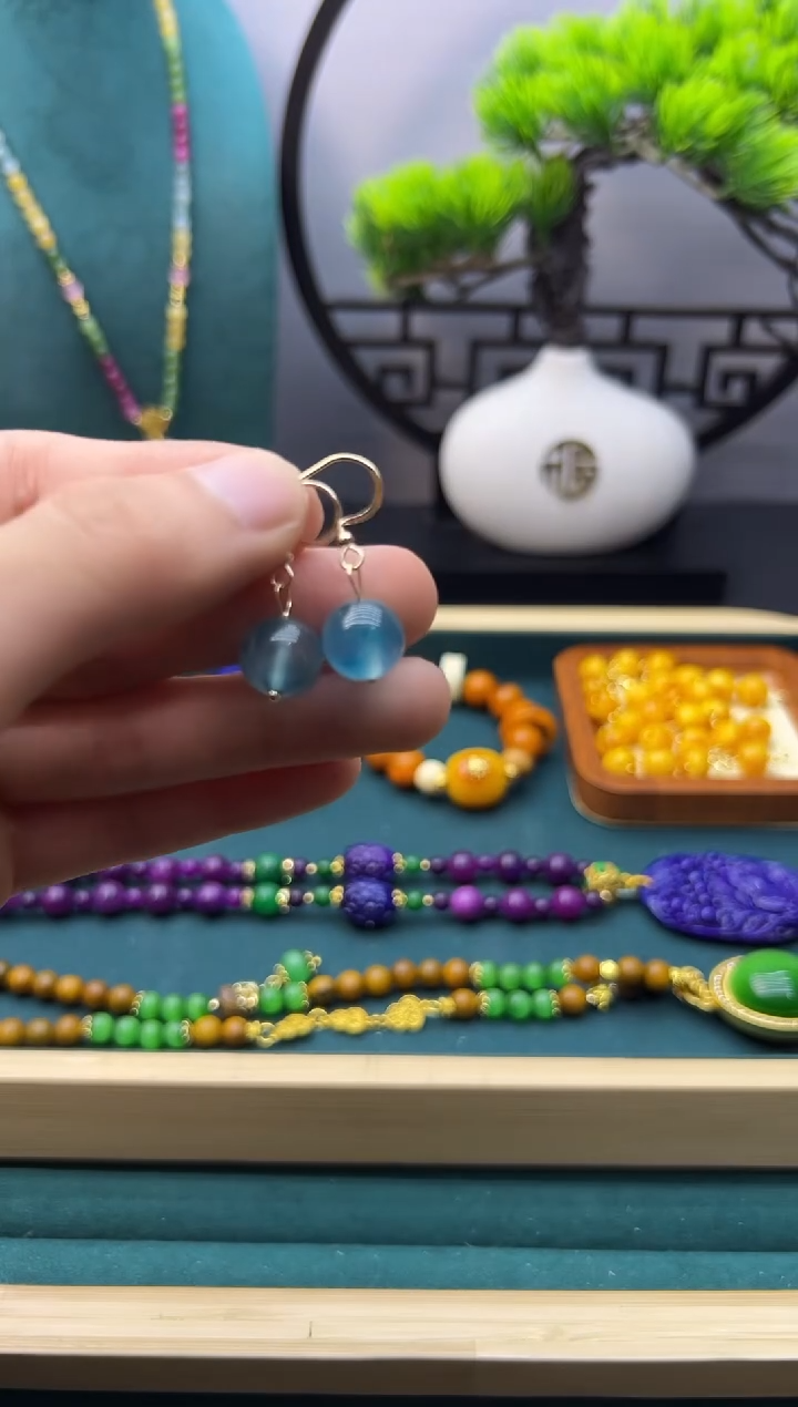 【闪购商品】翡翠耳饰14K金镶嵌E359