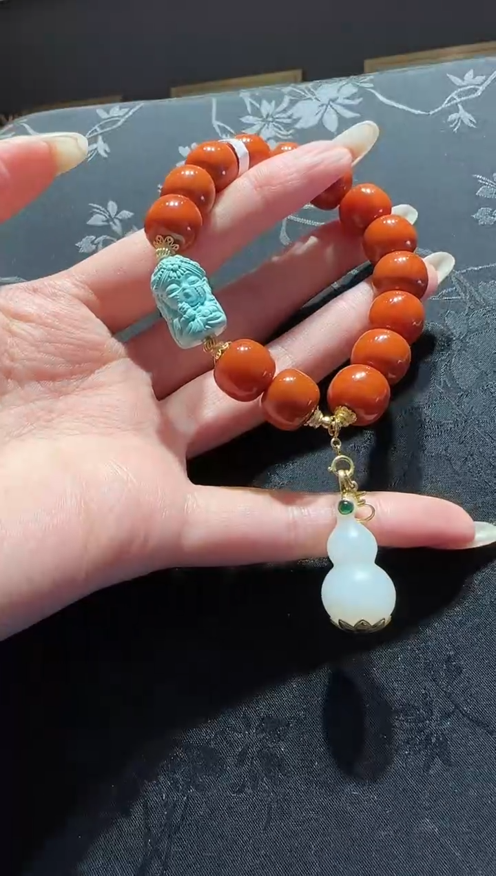 【闪购商品】南红玛瑙手串未镶嵌南红老型手串设计款