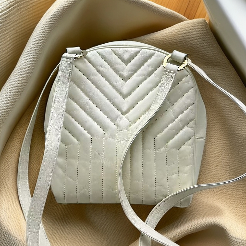 95新 YSL/圣罗兰  白色双单肩包 1233 0015 