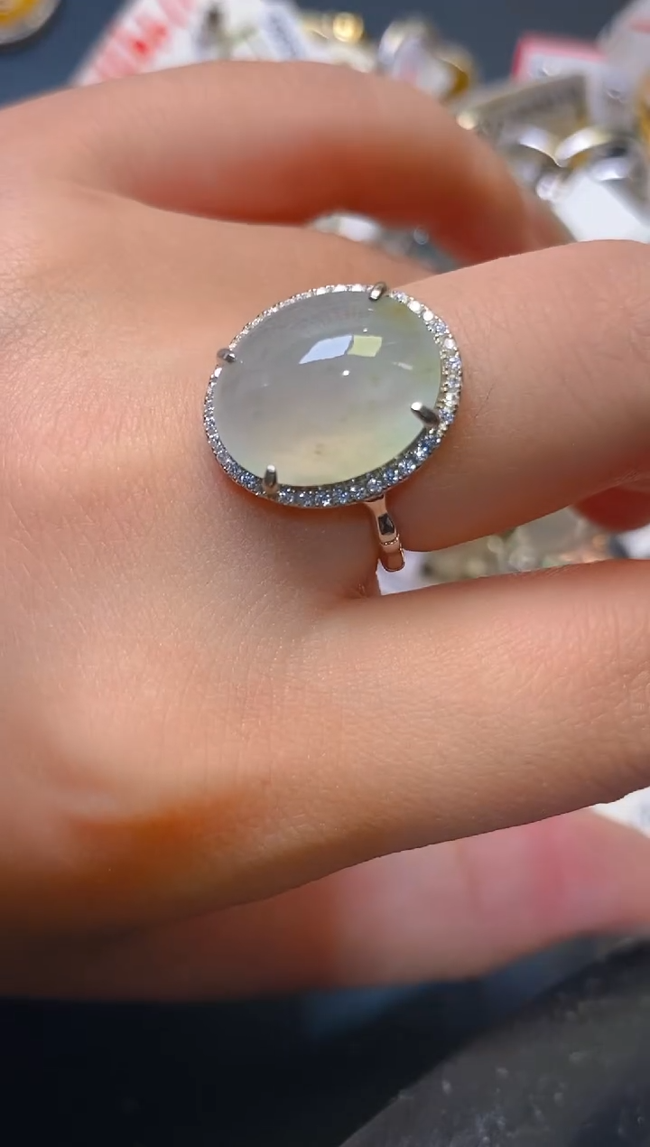 【闪购商品】翡翠耳饰银S925镶嵌天然A货翡翠1