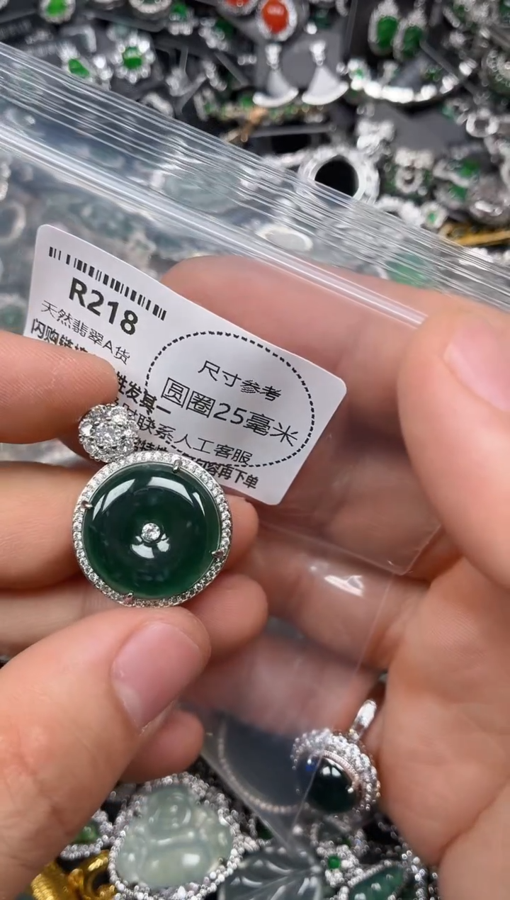 翡翠未镶嵌颈饰R218吊坠