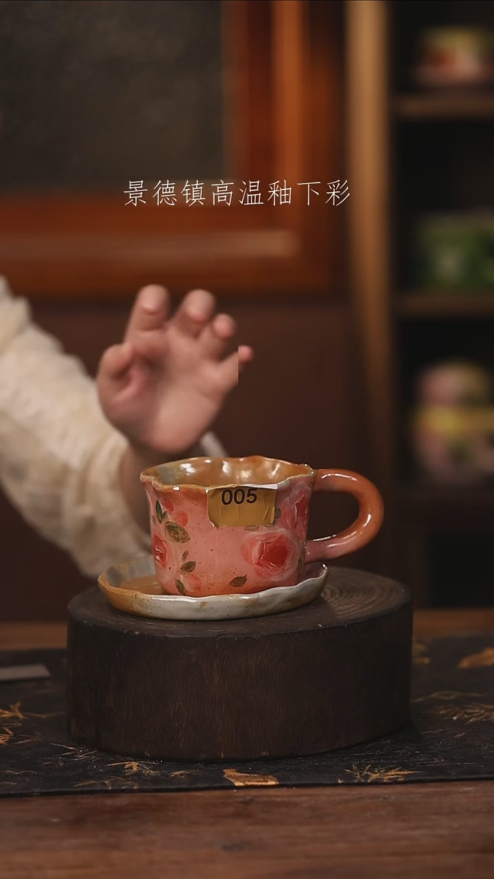 陶瓷景德镇高温釉下手绘陶瓷@L005@