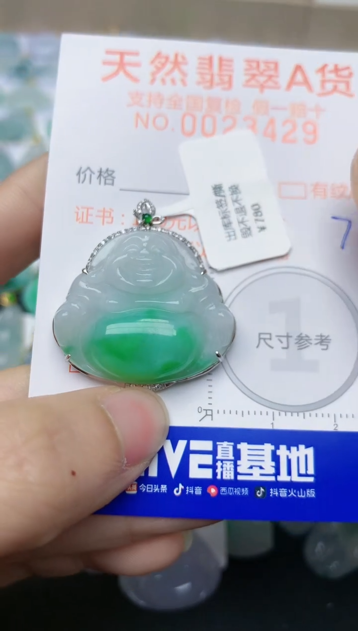 【闪购商品】翡翠颈饰18K金镶嵌天然翡翠A货    71