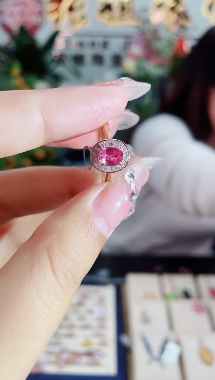 【闪购商品】彩色蓝宝石戒指银S925镶嵌戒指