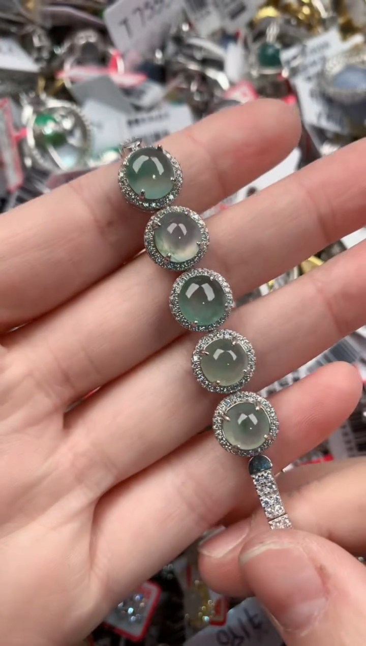 银S925镶嵌戒指翡翠999    10