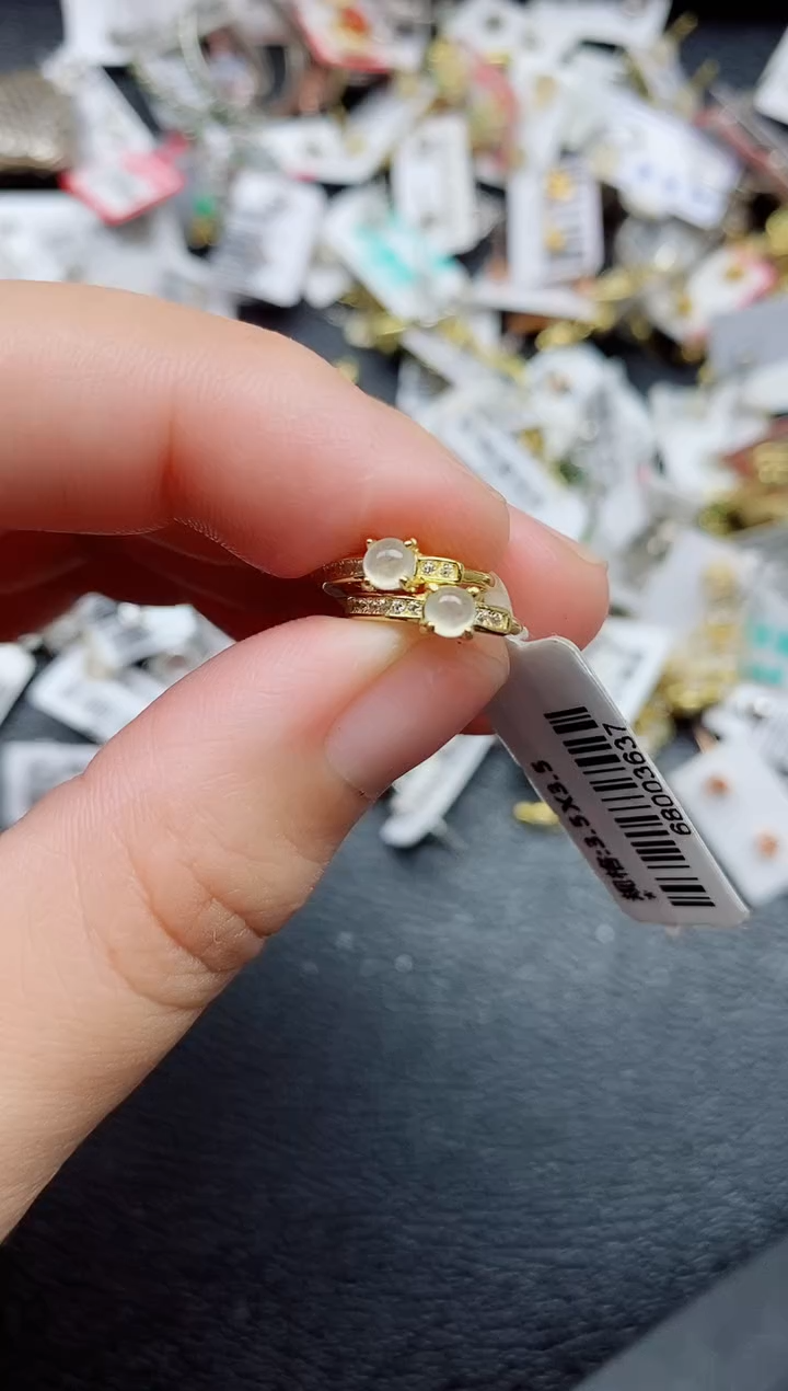 银S925镶嵌戒指翡翠1