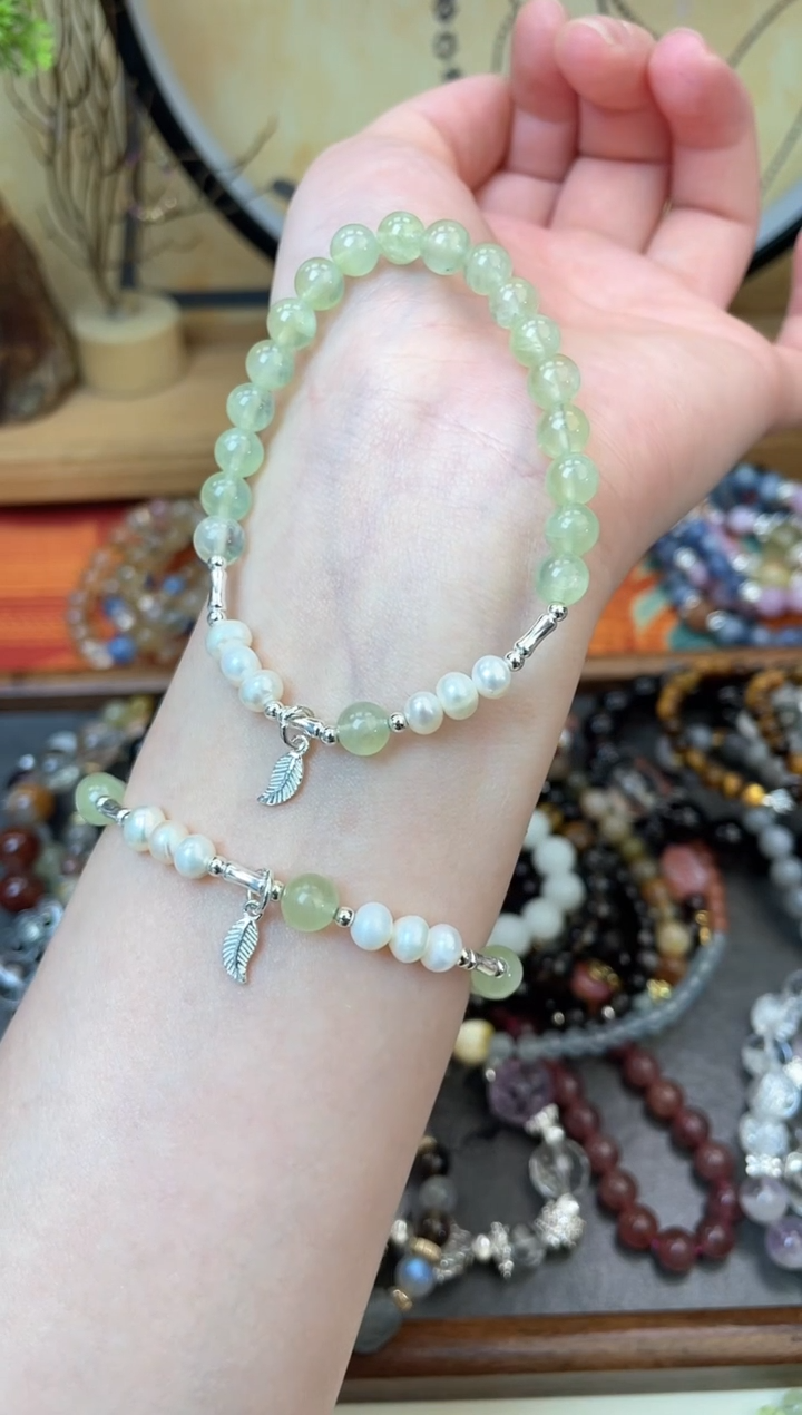 【闪购商品】葡萄石手绳银S925镶嵌479