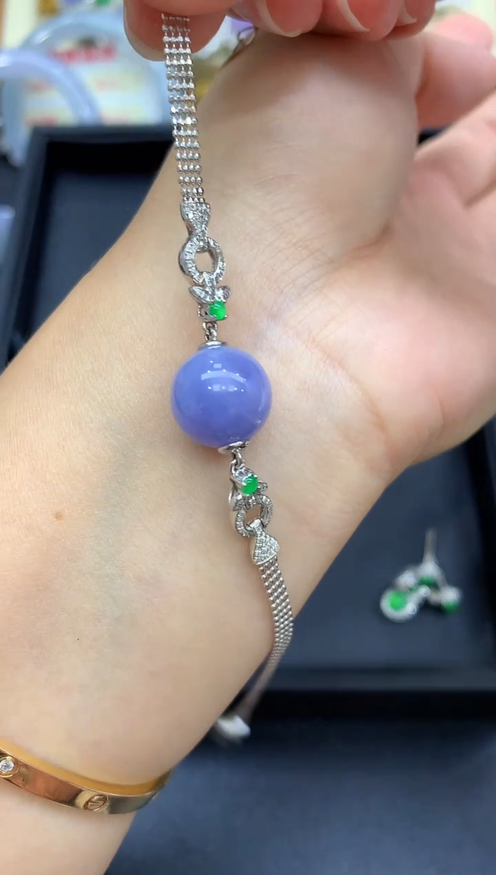 18K金镶嵌手链翡翠590-中国好珍宝