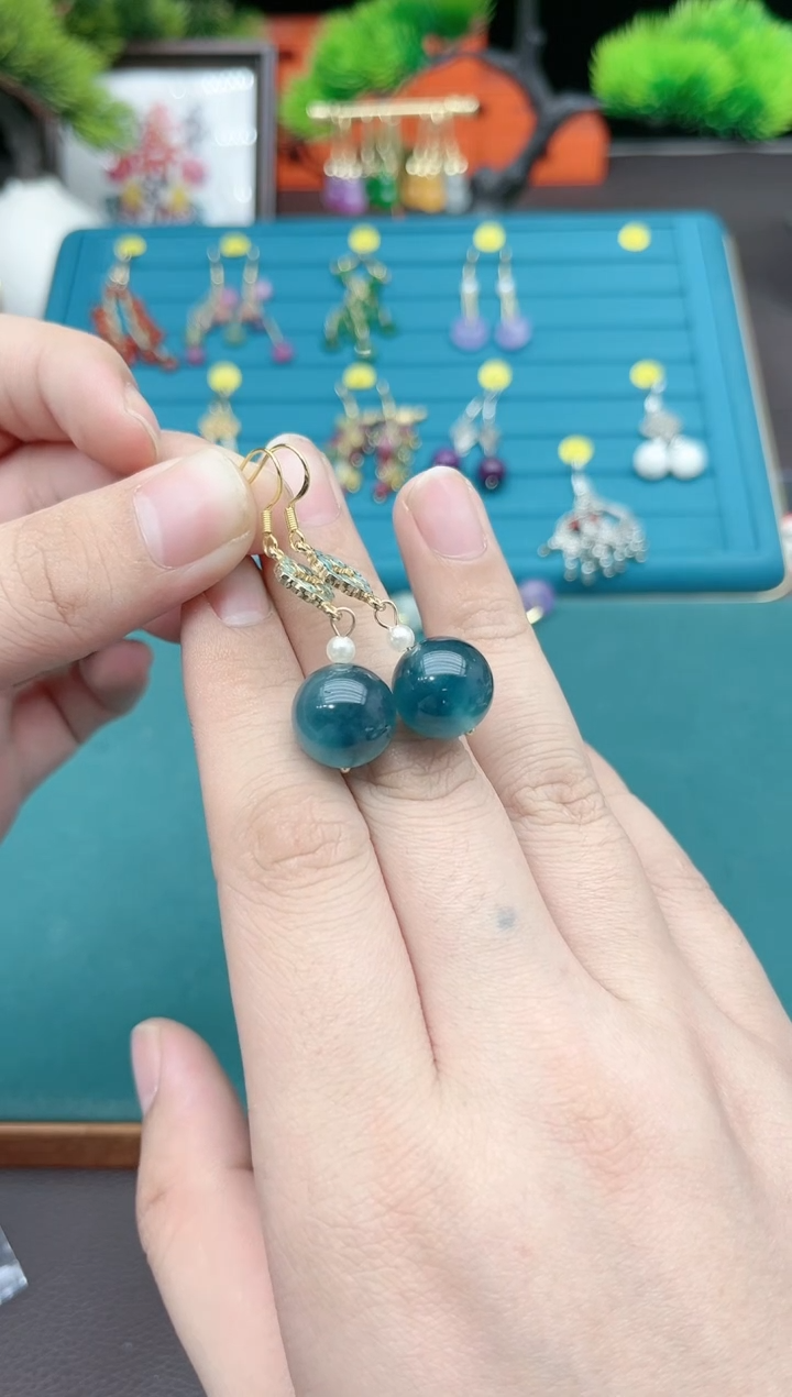 【闪购商品】玛瑙/玉髓耳钉银S925镶嵌224000