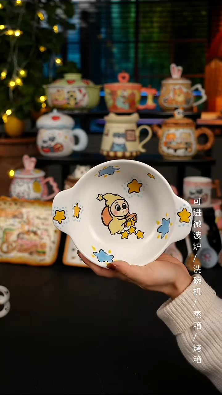 陶瓷便携款景德镇高温釉下彩纯手绘创意瓷 