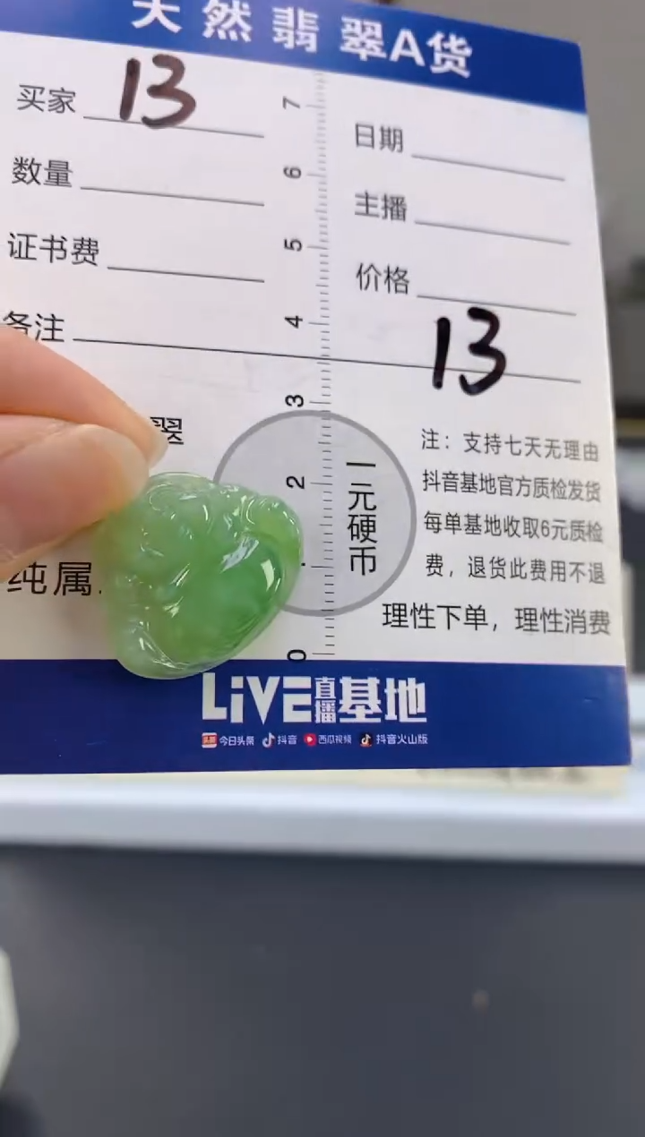 【闪购商品】翡翠颈饰18K金镶嵌天然A货翡翠