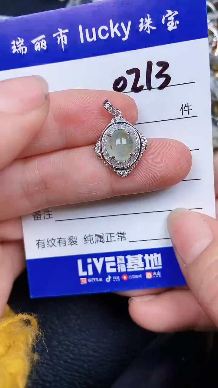 颈饰银S925镶嵌翡翠213
