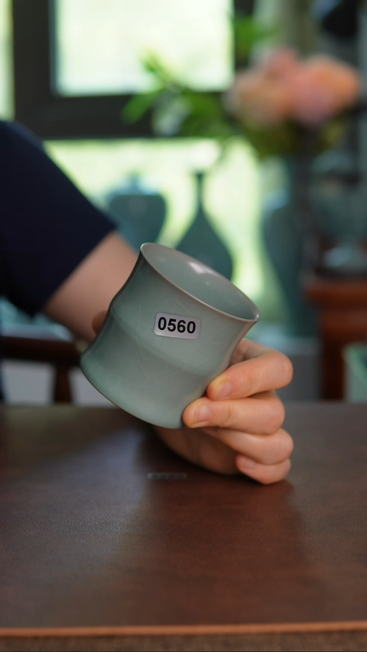 摆件0560青绿釉竹节110毫升