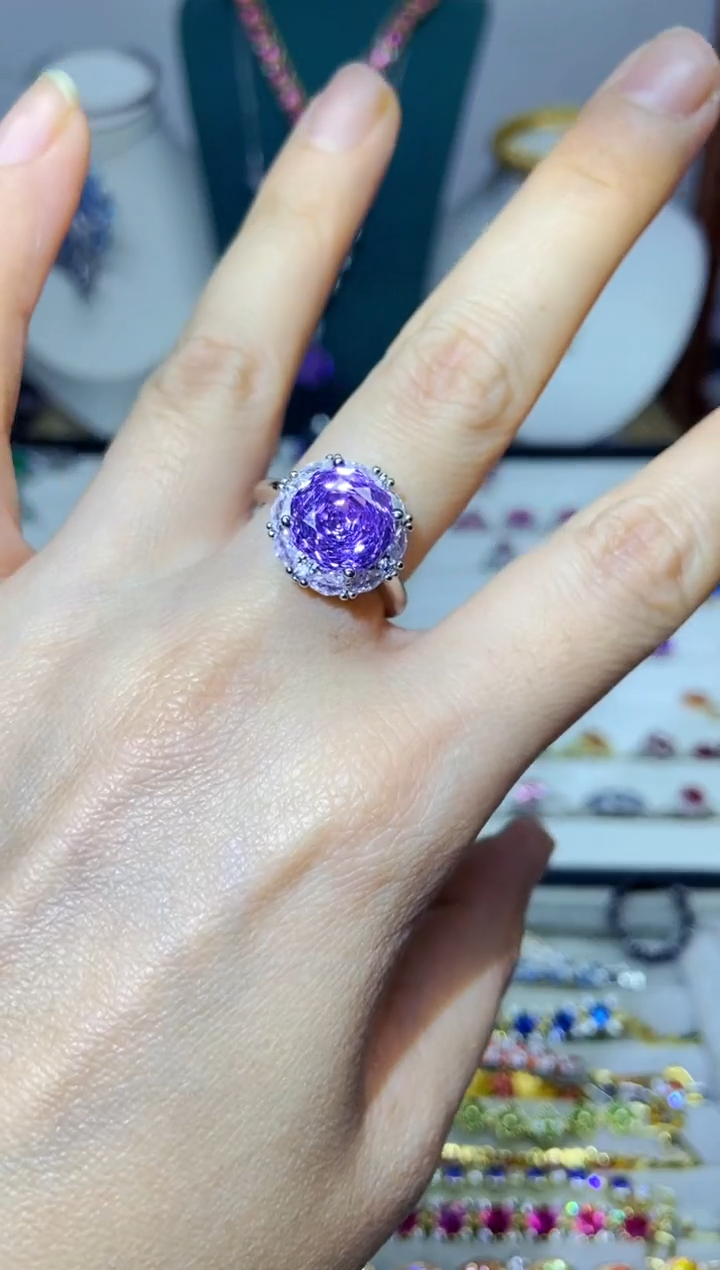 银S925镶嵌戒指烟晶41
