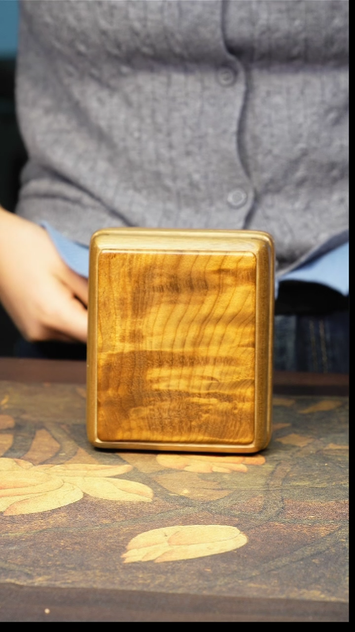 金丝楠茶叶盒首饰盒水波纹金丝楠【2】