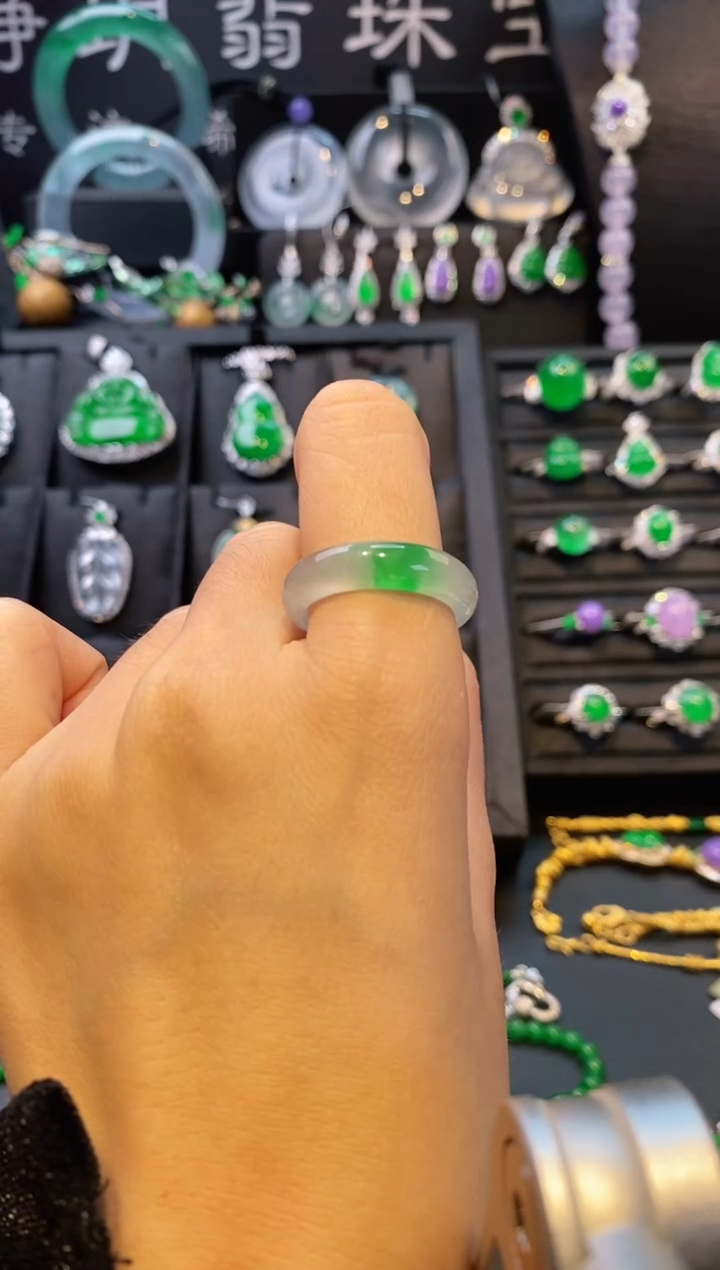 【闪购商品】翡翠戒指未镶嵌扳指4172006圈口16