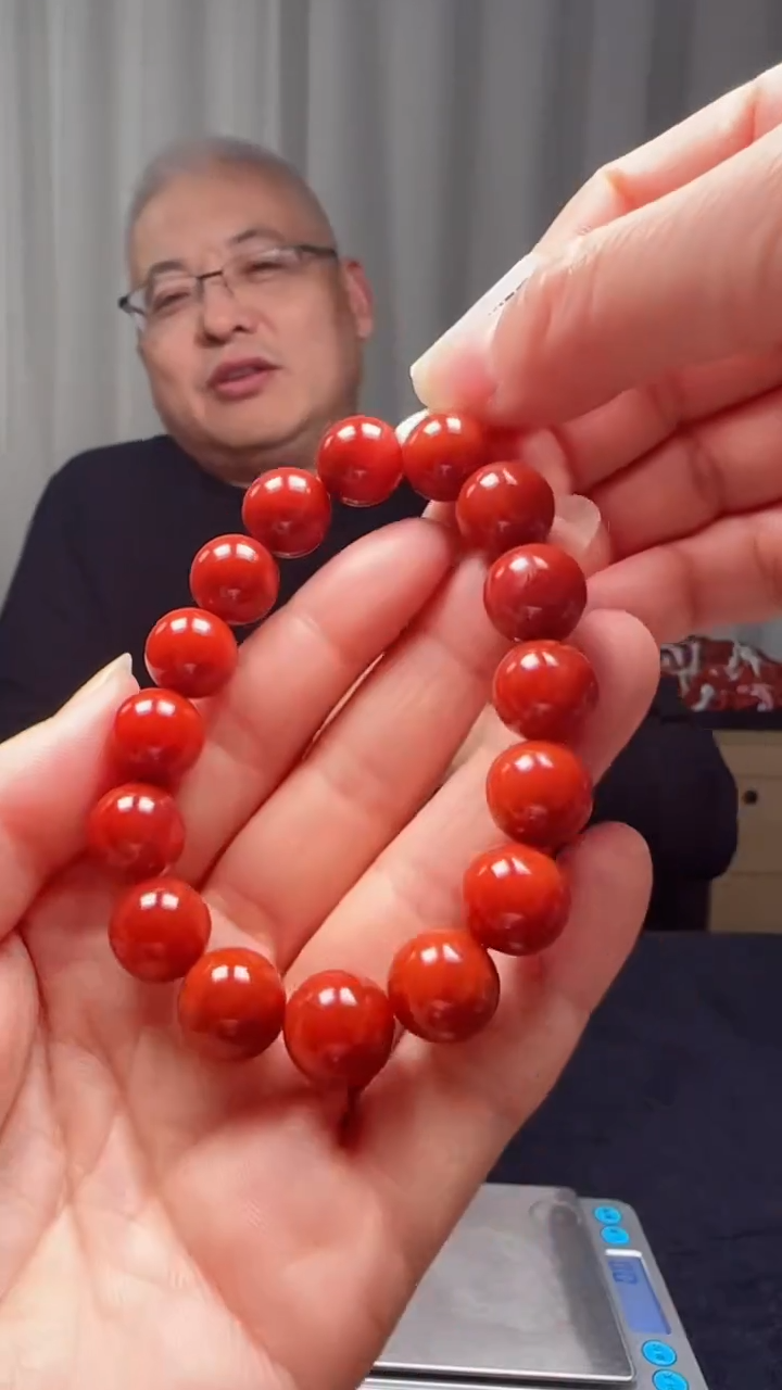 未镶嵌多样性发一件南红玛瑙【高货】牛血红12mm保山圆珠单圈 