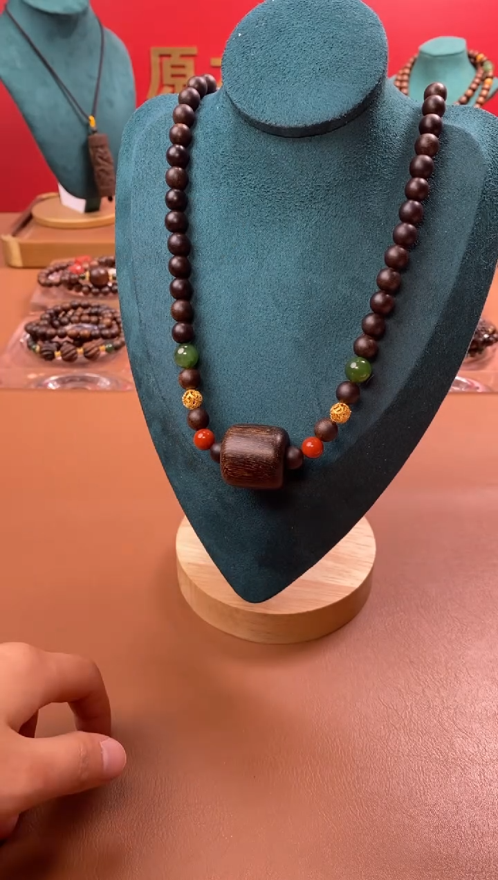 【闪购商品】沉香手串玉化紫棋08+虎斑留疤白棋楠沉香木雕顶珠