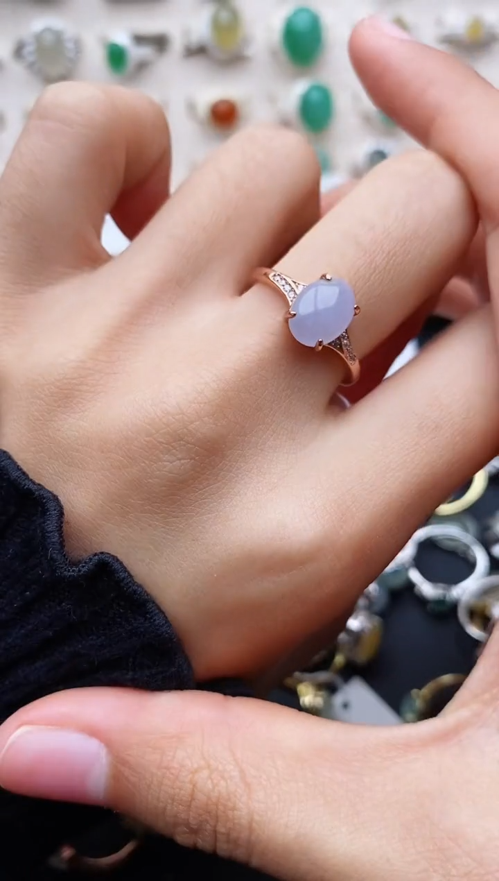 【闪购商品】翡翠戒指银S925镶嵌缅甸翡翠