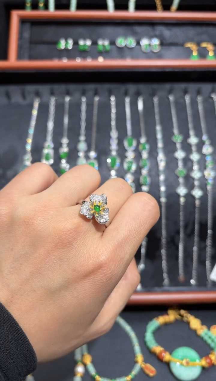 【闪购商品】翡翠颈饰银S925镶嵌蛋面/支持复检/一件