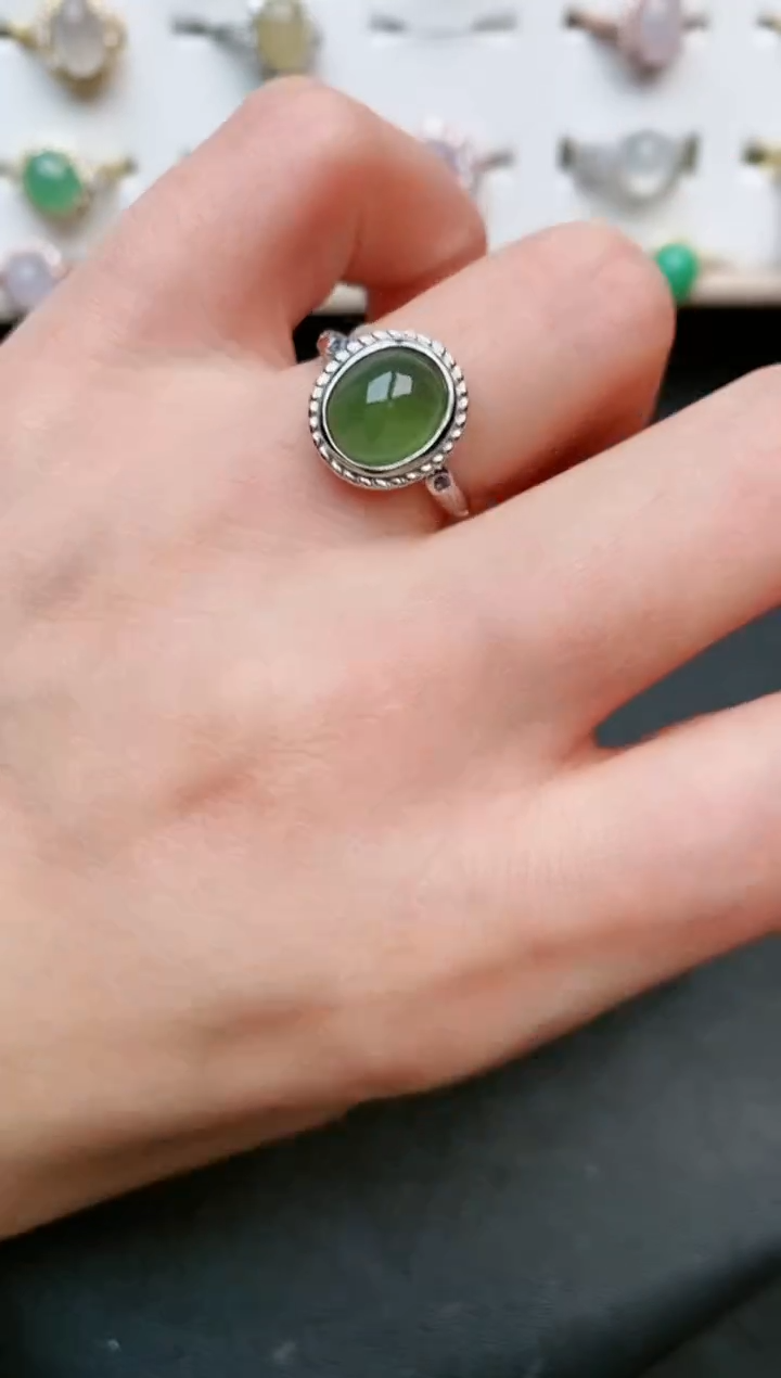 【闪购商品】翡翠戒指银S925镶嵌....