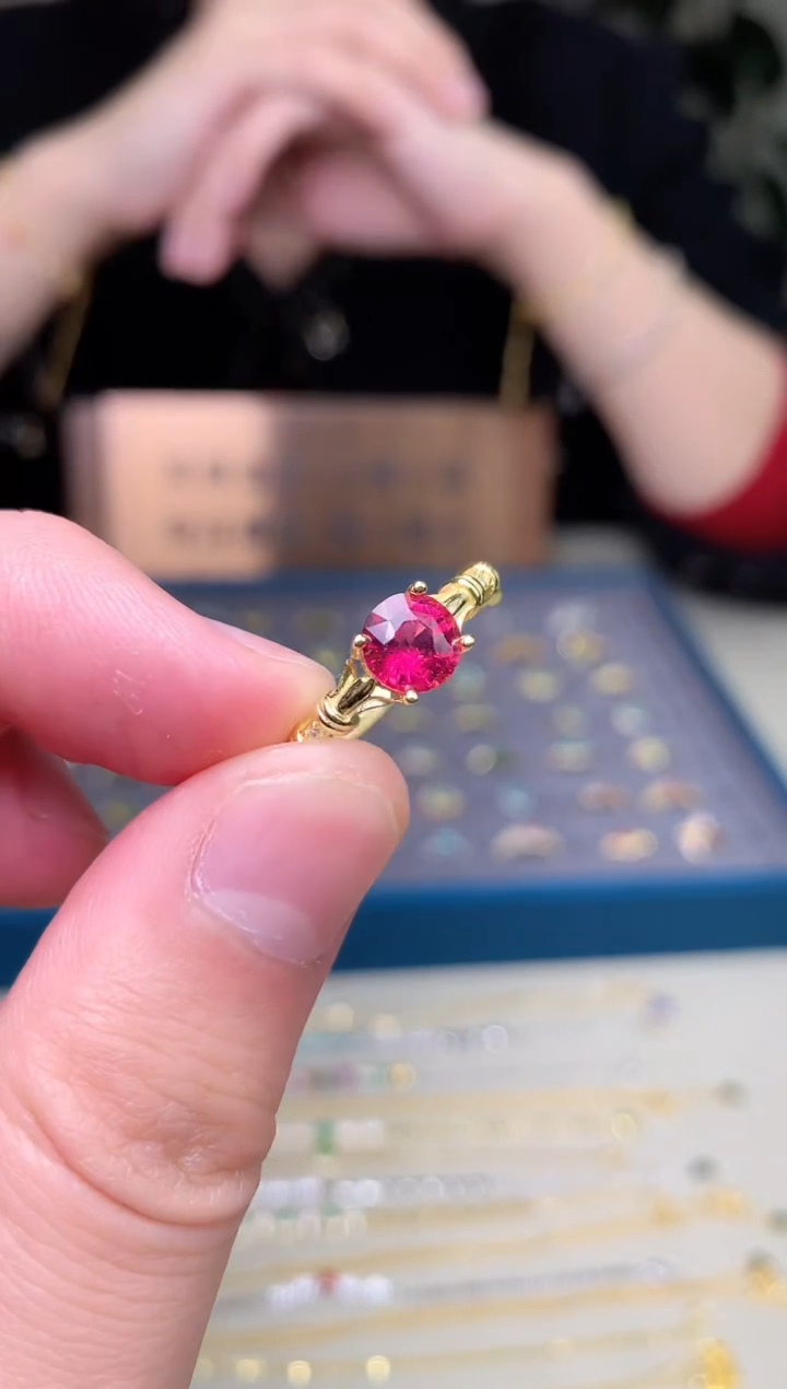 【闪购商品】碧玺戒指银S925镶嵌戒指