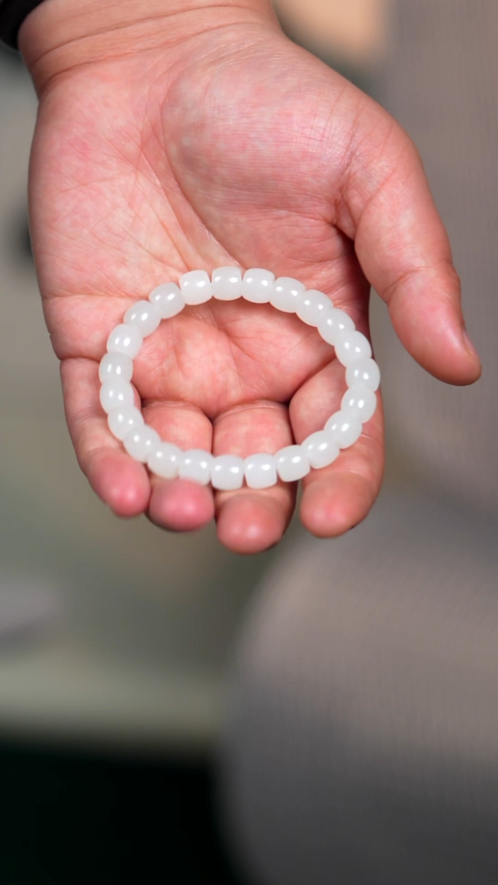 未镶嵌手链和田玉9mm且末金山料怒暖白