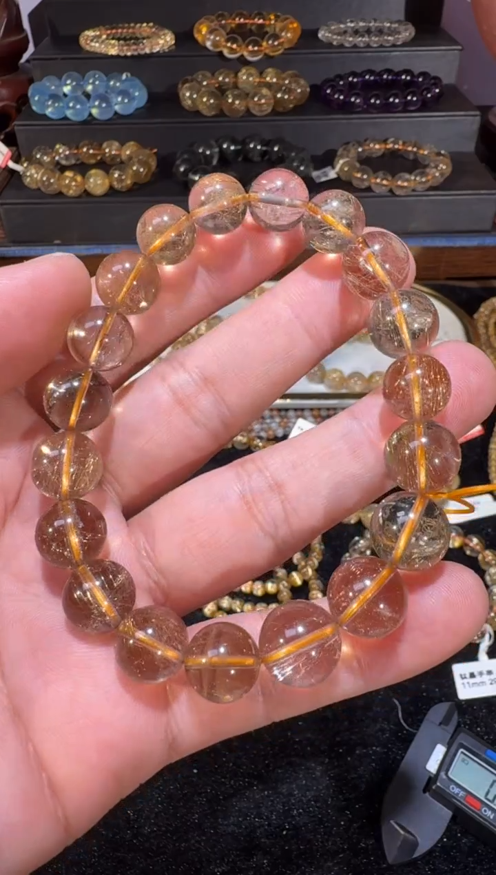 未镶嵌手串发晶SJ-774金发晶11.8m+