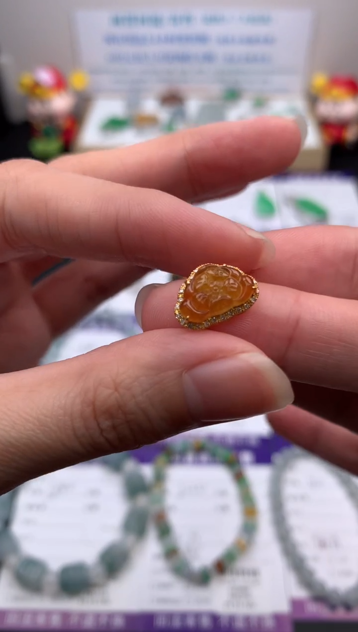 【闪购商品】定制翡翠18K金镶嵌模式推广期24小时鉴赏期