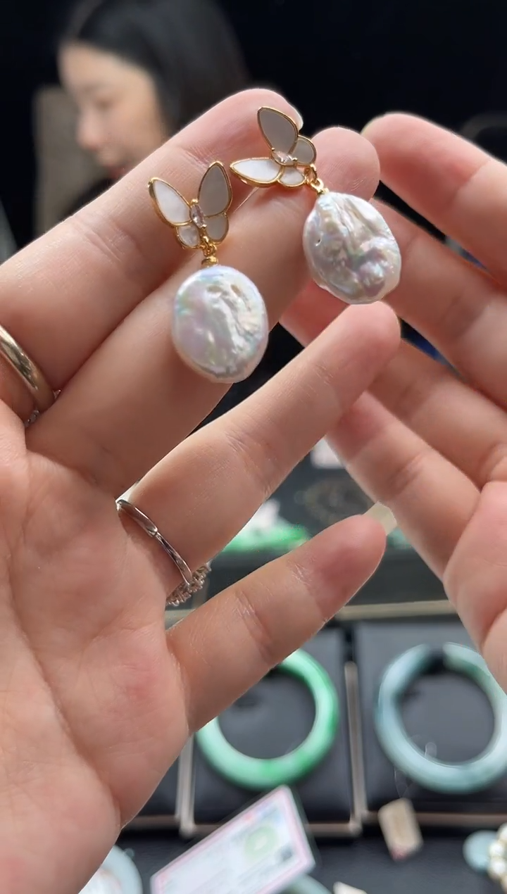 未镶嵌淡水珍珠耳饰0583293172多样性发一