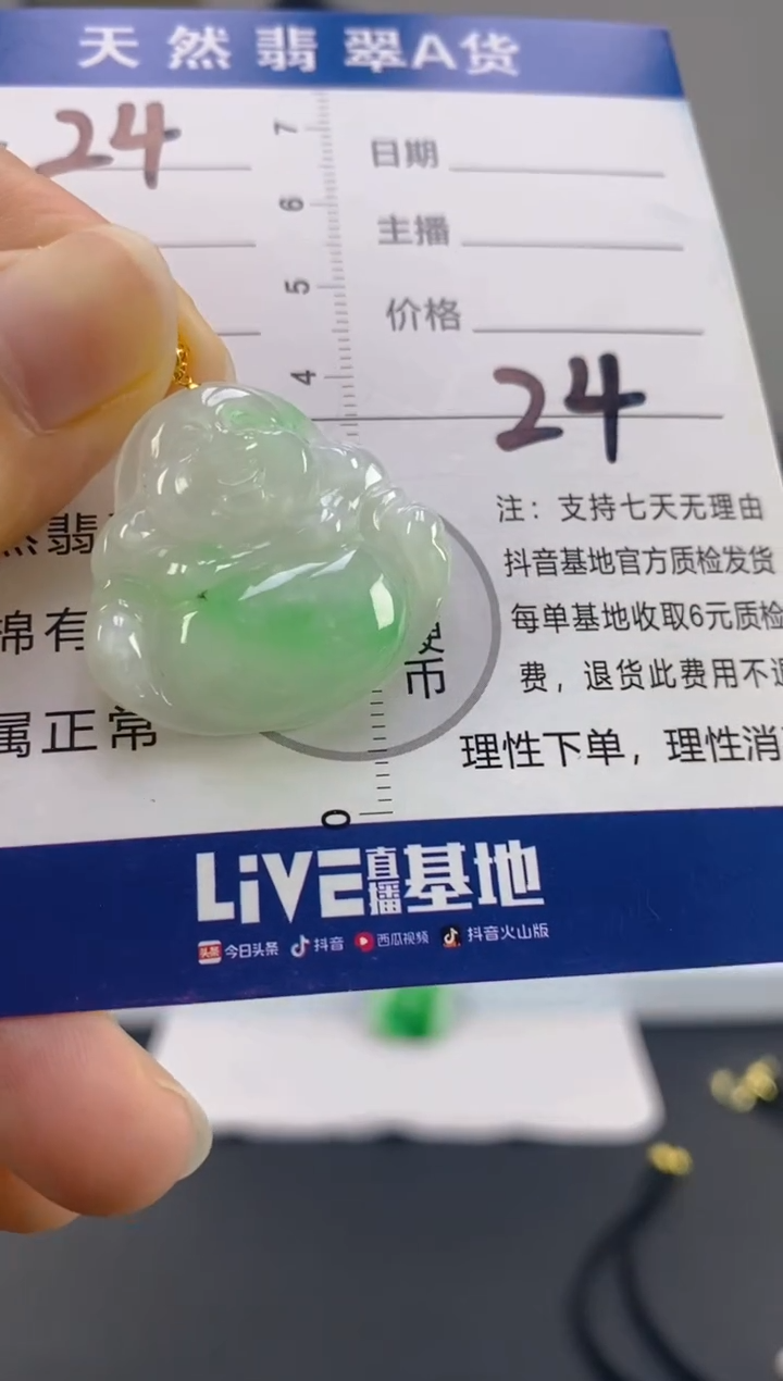 【闪购商品】翡翠颈饰18K金镶嵌天然A货翡翠