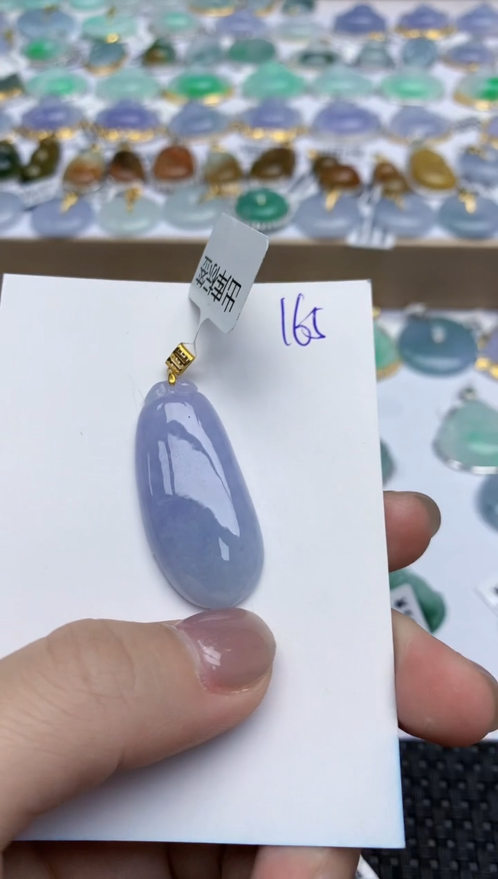 【闪购商品】翡翠颈饰18K金镶嵌天然翡翠A货