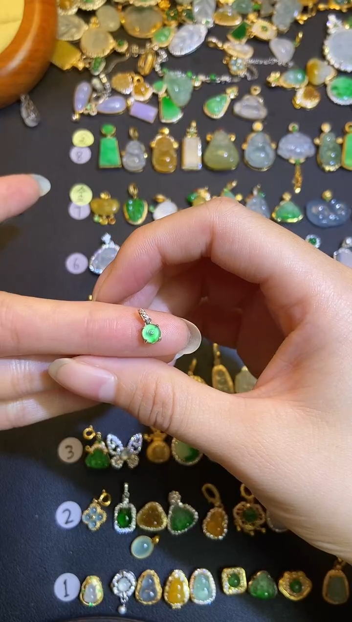 吊坠(不含链)银S925镶嵌翡翠1