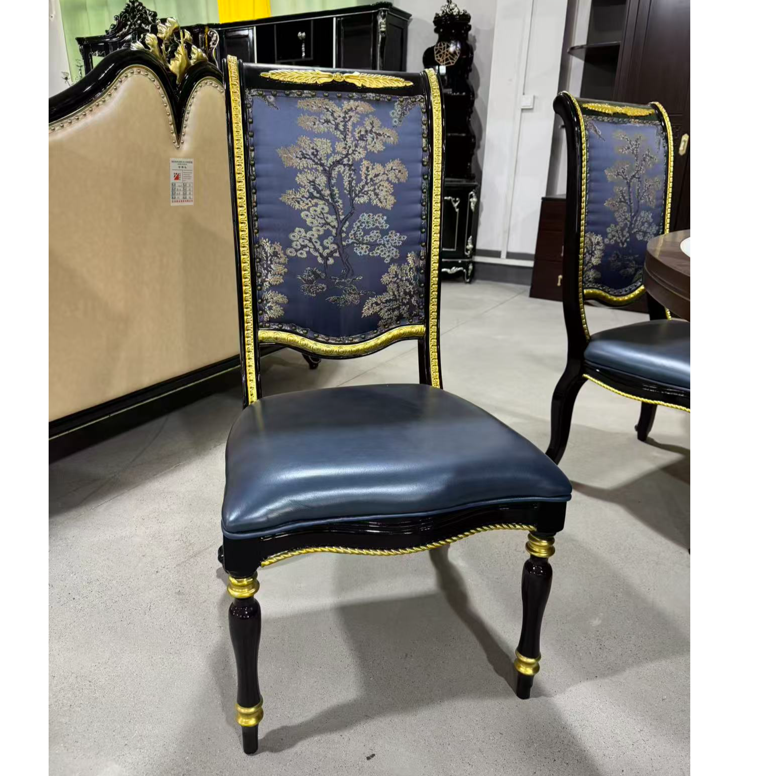 欧式宫廷风实木雕花餐椅55*50*108