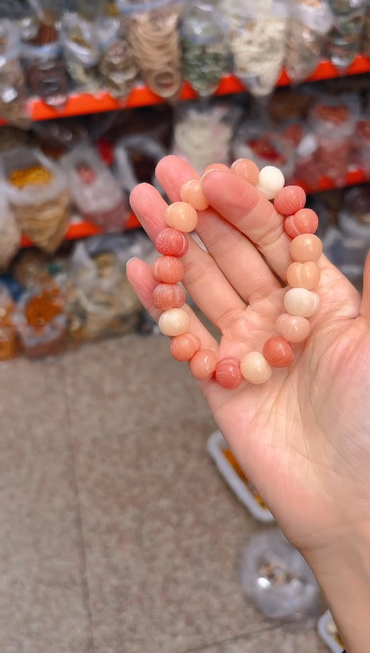 吊坠菩提根/象牙果粉色屁桃单圈