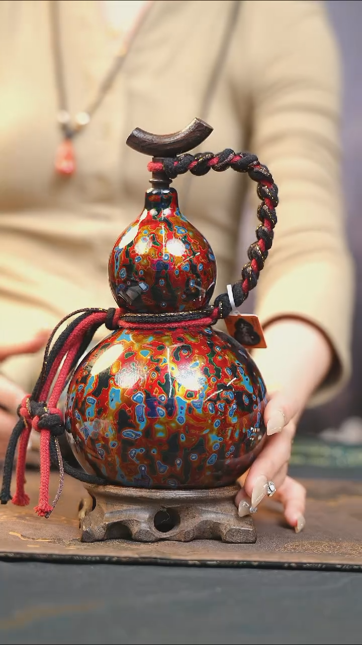 【闪购商品】XC239漆艺酒葫芦不包手串及旋转底座