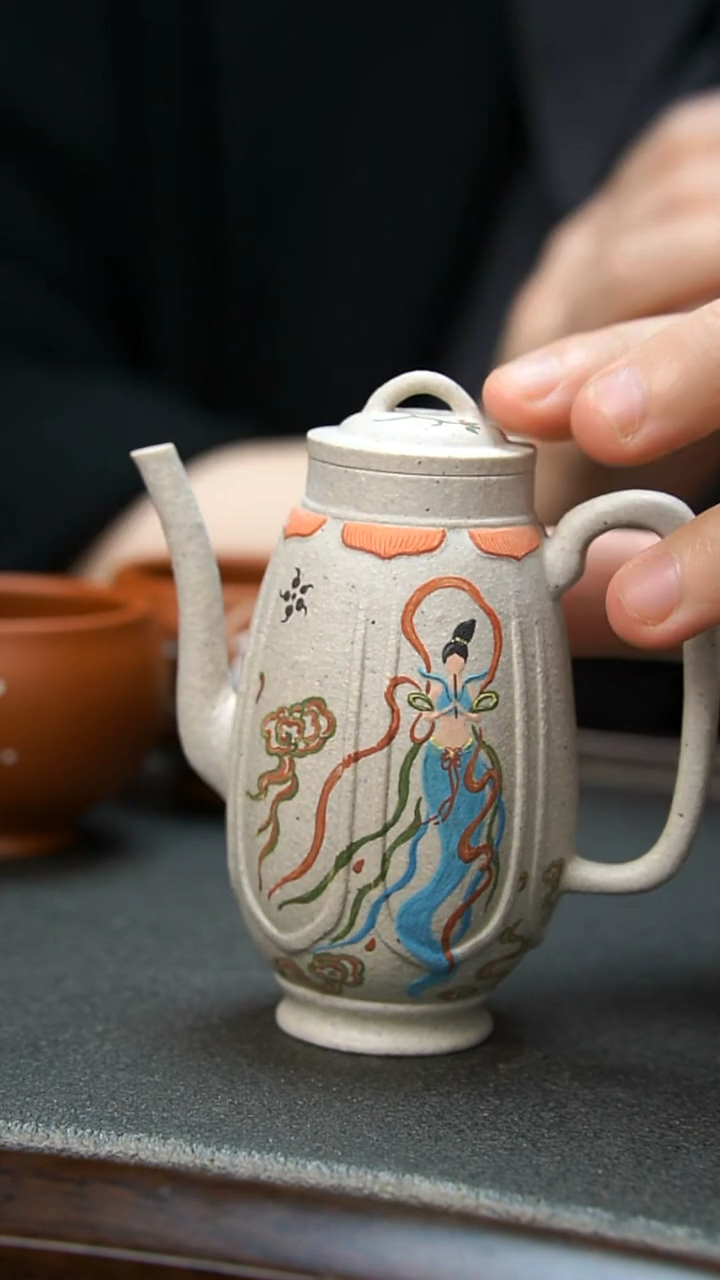 【闪购商品】紫砂茶壶白泥敦煌美人壶