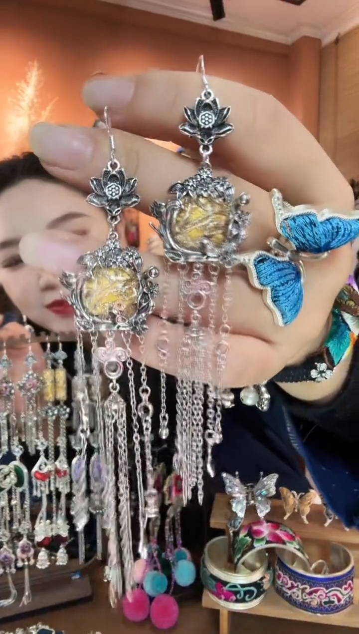 刺绣纯手工民族风耳环