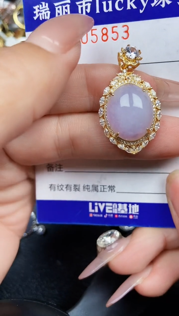 翡翠银S925镶嵌颈饰5853