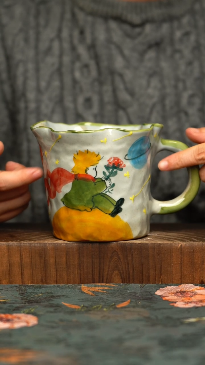 杯釉下彩手工手绘同款陶器     
